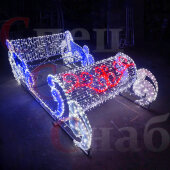 Уличная фотозона светодиодные сани "Морозко" 3м